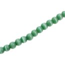 Glass Beads Shiny  w design green round / 6,5mm / 60pcs.