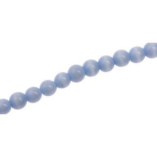 Glass Beads Shiny  w design light blue round / 6,5mm / 60pcs.