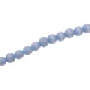 Glass Beads Shiny  w design light blue round / 6,5mm /...