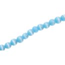 Glass Beads Shiny  w design blue round / 6,5mm / 60pcs.