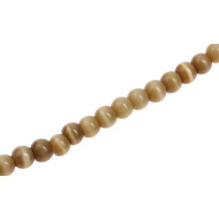 Glass Beads Shiny  w design biege round / 6,5mm / 60pcs.