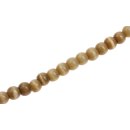 Glass Beads Shiny  w design biege round / 6,5mm / 60pcs.