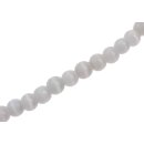 Glass Beads Shiny  w design white round / 6,5mm / 60pcs.
