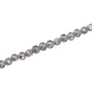 Glass Beads Shiny  w design white round / 6mm / 70pcs.