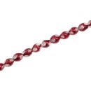 Glass Beads Shiny  w design red   oval / 8mm / 48pcs.