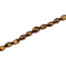 Glass Beads Shiny  w design  gold   oval / 8mm / 43pcs.