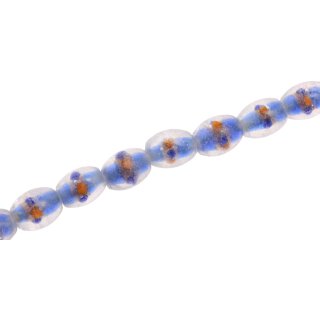 Glass Beads Shiny w design  oval / 13mm / 34pcs.