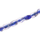 Glass Beads Shiny w design Blue twisted / 17mm / 24pcs.