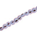 Glass Beads Shiny w design Ash grey Red flat round / 11mm...