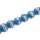 Glass Beads Shiny w  design sky blue white round / 20mm / 21pcs.