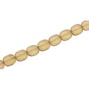 Glass Beads Shiny  Mellow yellow flat oval / 12x10mm /...