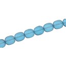 Glasperlen Shiny light blue flat oval / 12x10mm / 30pcs.