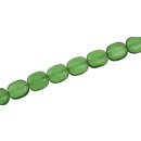 Glass Beads Shiny green flat oval / 12x11mm / 30pcs.