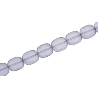 Glass Beads Shiny light blue flat oval / 13x11mm / 30pcs.