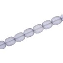 Glass Beads Shiny light blue flat oval / 13x11mm / 30pcs.