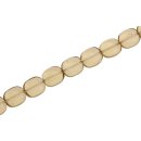 Glass Beads Shiny Mellow yellow flat oval / 13x11mm / 30pcs.