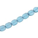 Glass Beads Shiny blue  flat oval / 13x11mm / 30pcs.
