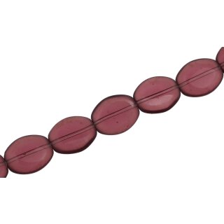 Glass Beads Shiny violet flat oval / 16x14mm / 22pcs.