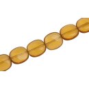 Glass Beads Shiny  honey flat oval / 17x15mm / 22pcs.