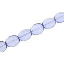 Glass Beads Shiny  light blue flat oval / 17x15mm / 20pcs.