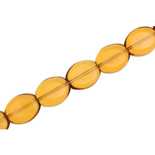 Glass Beads Shiny  brown flat oval / 17x15mm / 20pcs.