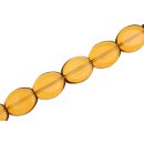 Glass Beads Shiny  brown flat oval / 17x15mm / 20pcs.