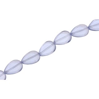 Glasperlen Shiny light blue teardrops / 17mm / 22pcs.