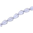 Glass Beads Shiny light blue teardrops / 17mm / 22pcs.