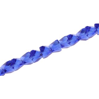 Glass Beads Shiny blue  irregular / 8mm / 52pcs.