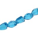 Glass Beads Shiny  blue irregular / 20mm / 18pcs.
