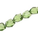 Glass Beads Shiny  green irregular oval / 25mm / 15pcs.