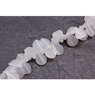 Glasperlen Shiny  white teardrops / 20mm / 50pcs.
