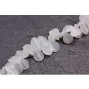 Glass Beads Shiny  white teardrops / 20mm / 50pcs.