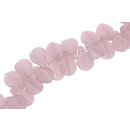 Glass Beads Shiny  light pink teardrops / 20mm / 39pcs.