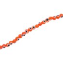 Glass Beads Shiny  Eye design orange round / 3mm / 98pcs.
