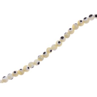 Glasperlen Shiny  Eye design biege round / 3mm / 98pcs.