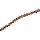 Glass Beads Shiny  Eye design brown round / 3mm / 98pcs.