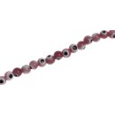 Glass Beads Shiny  Eye design  lila round / 3mm / 98pcs.