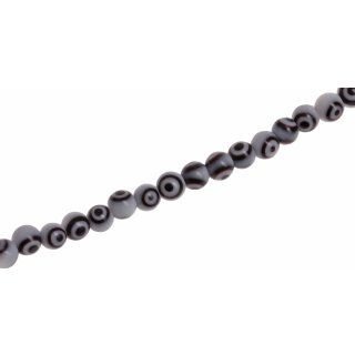 Glass Beads Shiny  Eye design black & white round / 3mm / 98pcs.