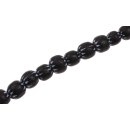 Glass Chevron beads black white round / 12mm / 38pcs.