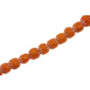 Glass Chevron beads orange white round / 8mm / 47pcs.