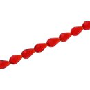 Genuine crystal faceted glass beads red teardrops / 12mm...