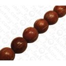 Bambus Koralle Rund Beads Red with Brass / ca. 25mm / 17pcs.