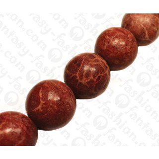 Bamboo Coral Round Beads Red / ca. 35mm / 12pcs.
