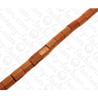 Bamboo Coral Faceted Tube Orange / ca. 15mm / 26pcs.