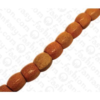 Bamboo Coral Faceted Tube Orange / ca. 18mm / 22pcs.