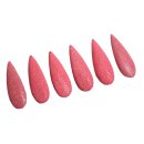Stingray leather long teardrops pink / ca.70x22mm / 6 pcs.