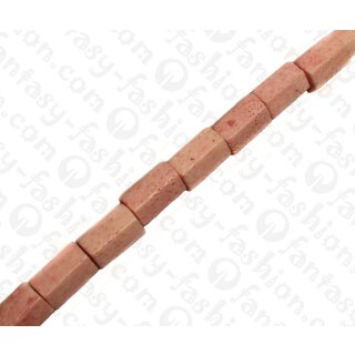Bamboo Coral Faceted Tube Light Pink / ca. 18mm / 22pcs.
