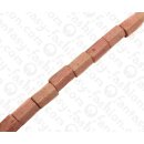 Bamboo Coral Faceted Tube Light Pink / ca. 18mm / 22pcs.