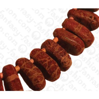 Bambus Koralle Runded Teardrop Red / ca. 10x27mm / 15pcs.